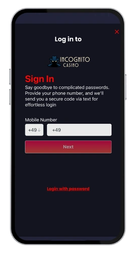 Incognito Casino login